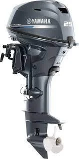 2000 Yamaha 25 HP 3 Cylinder Carbureted 2 Stroke 15" (Short Shaft) Tiller Outboard Motor.